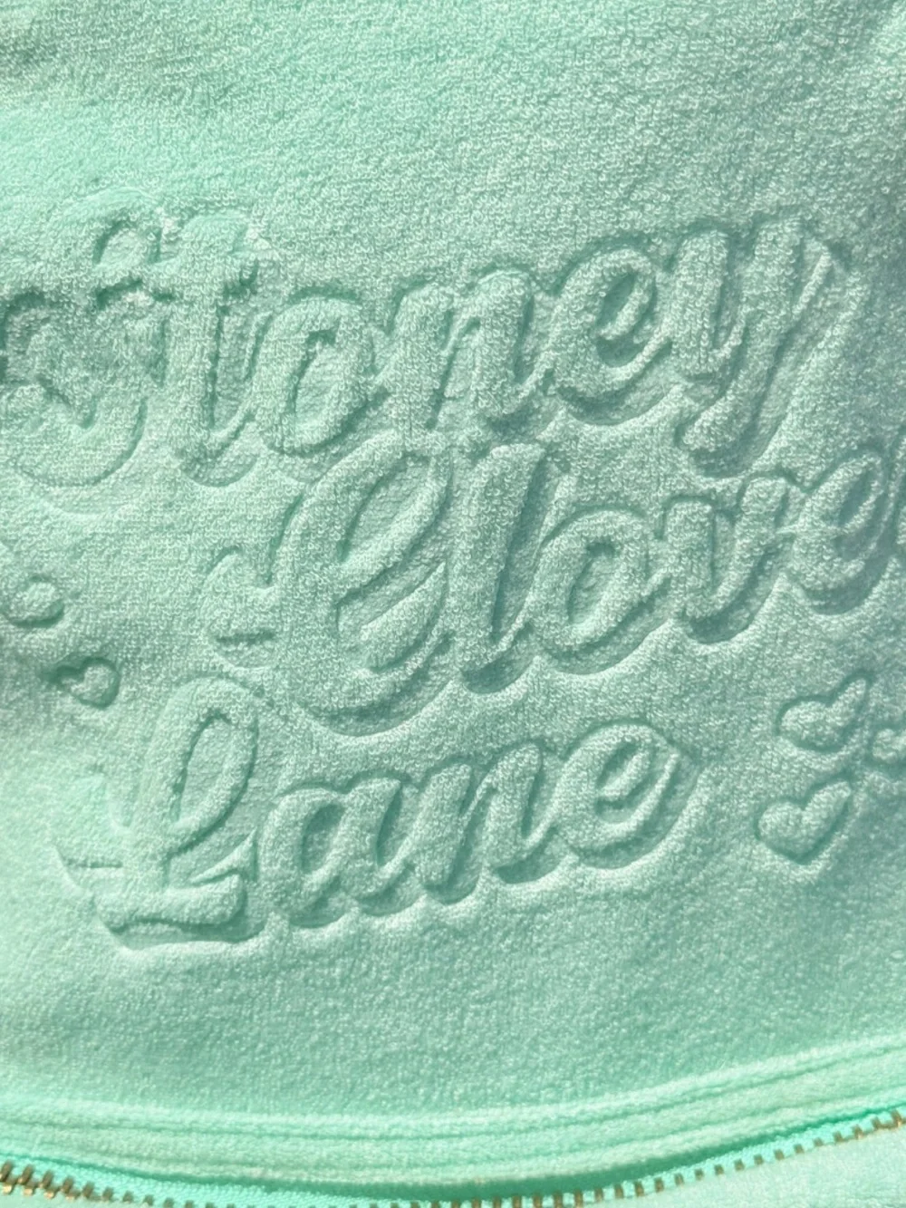 Stoney Clover Lane x Target Aqua Terry Backpack Happy Love Love Gold Tone